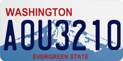 WA license plate AOU3210