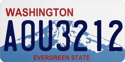 WA license plate AOU3212