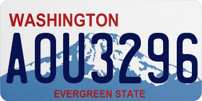 WA license plate AOU3296