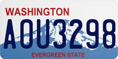 WA license plate AOU3298