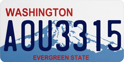 WA license plate AOU3315