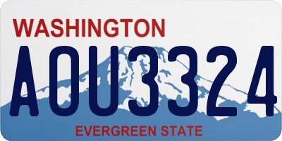 WA license plate AOU3324