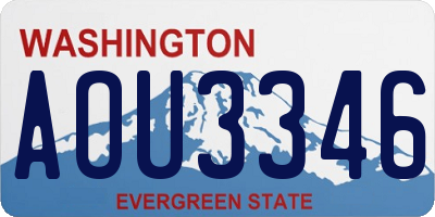 WA license plate AOU3346