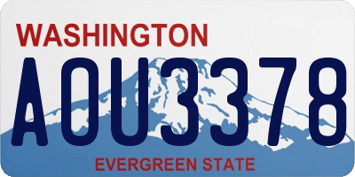 WA license plate AOU3378