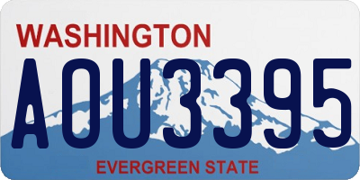 WA license plate AOU3395
