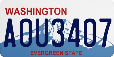 WA license plate AOU3407