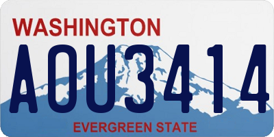 WA license plate AOU3414