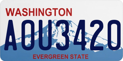 WA license plate AOU3420
