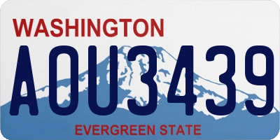 WA license plate AOU3439