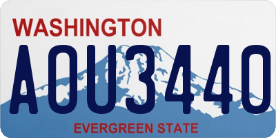 WA license plate AOU3440