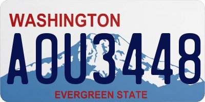 WA license plate AOU3448
