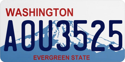 WA license plate AOU3525