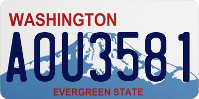WA license plate AOU3581