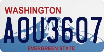 WA license plate AOU3607