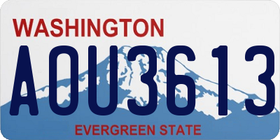 WA license plate AOU3613