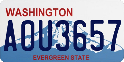 WA license plate AOU3657