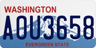 WA license plate AOU3658