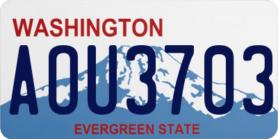 WA license plate AOU3703