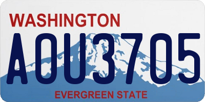 WA license plate AOU3705
