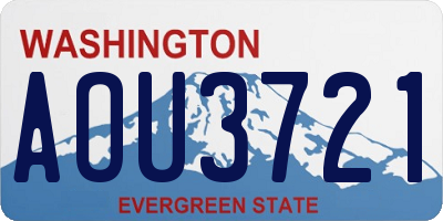 WA license plate AOU3721