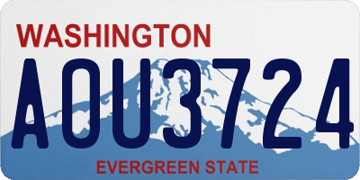 WA license plate AOU3724