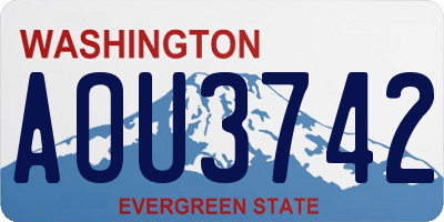 WA license plate AOU3742