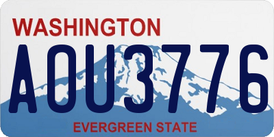 WA license plate AOU3776