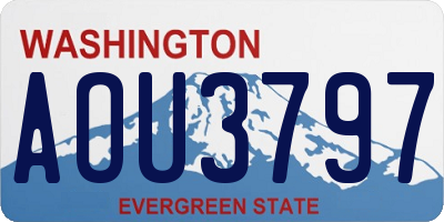 WA license plate AOU3797