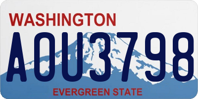 WA license plate AOU3798