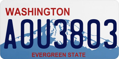 WA license plate AOU3803