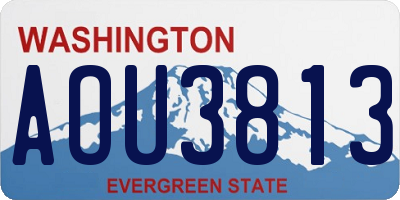 WA license plate AOU3813