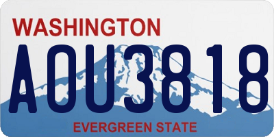WA license plate AOU3818