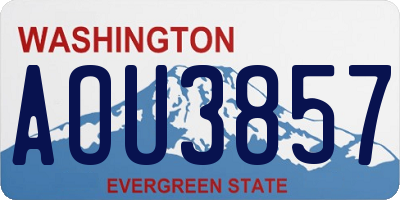 WA license plate AOU3857