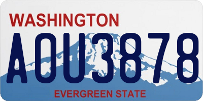 WA license plate AOU3878