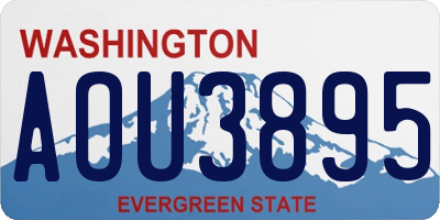WA license plate AOU3895