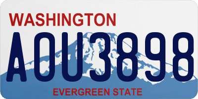 WA license plate AOU3898