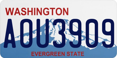 WA license plate AOU3909