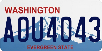 WA license plate AOU4043