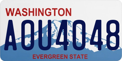 WA license plate AOU4048