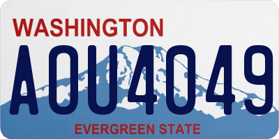WA license plate AOU4049