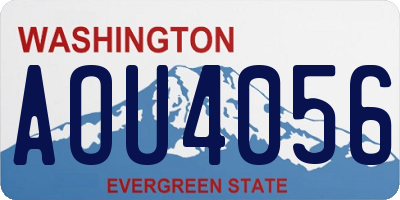 WA license plate AOU4056