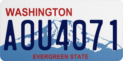 WA license plate AOU4071