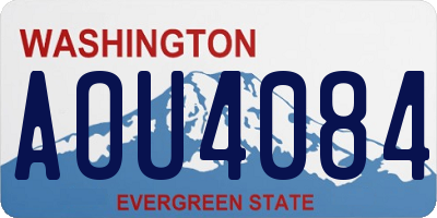 WA license plate AOU4084
