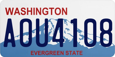 WA license plate AOU4108