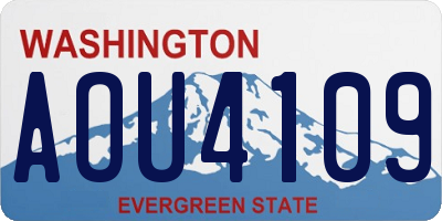 WA license plate AOU4109