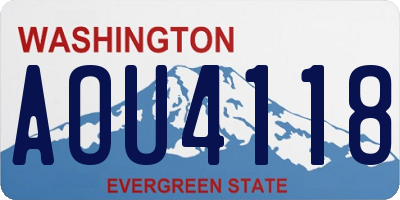 WA license plate AOU4118