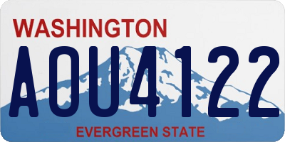 WA license plate AOU4122