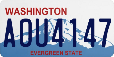 WA license plate AOU4147