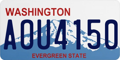 WA license plate AOU4150