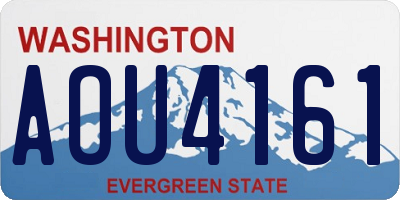 WA license plate AOU4161